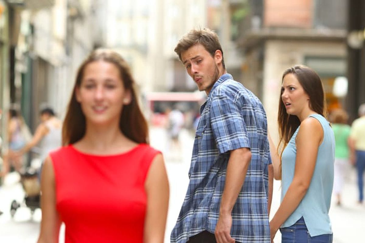 Distracted Boyfriend meme template preview