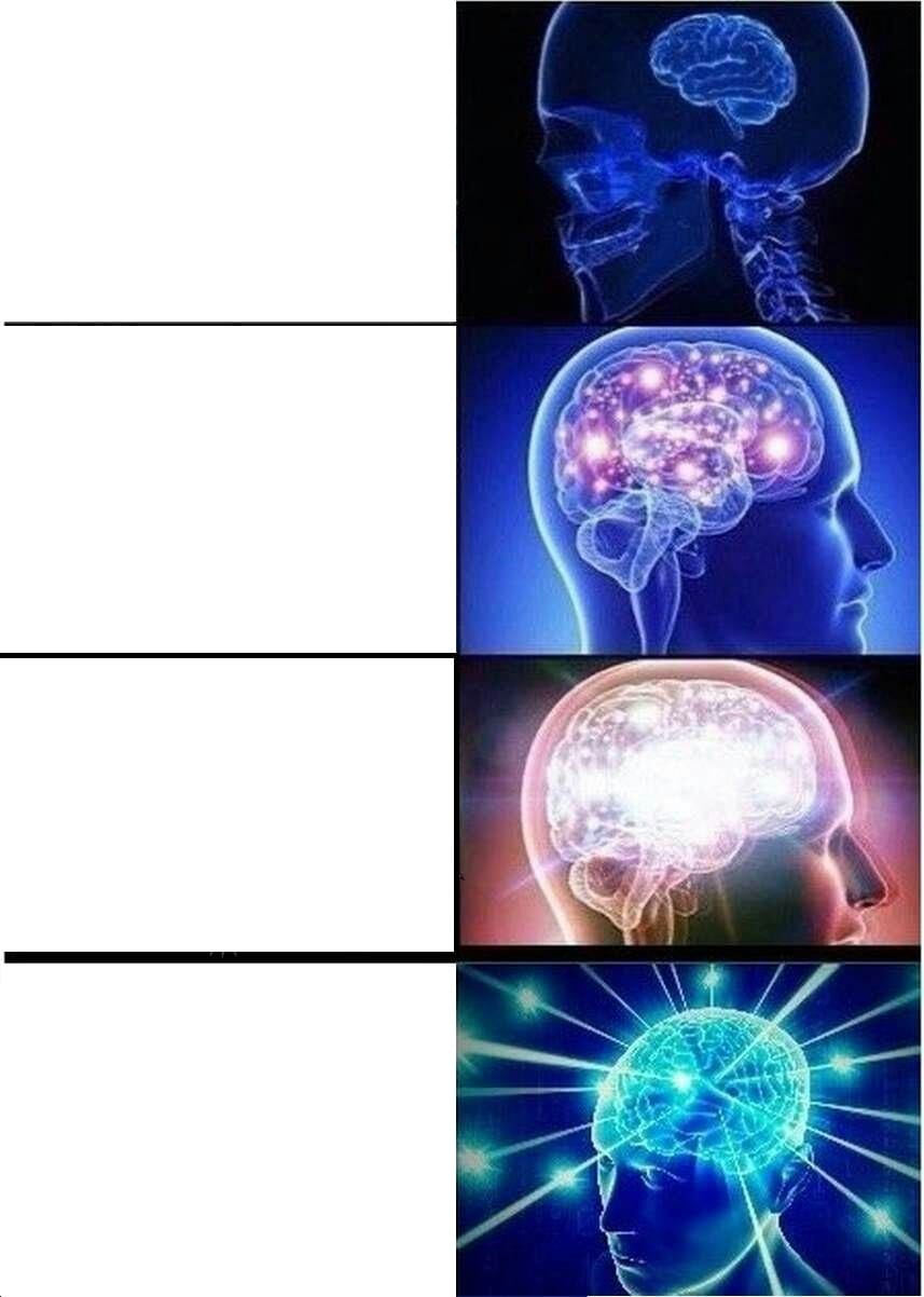 Expanding Brain meme template preview